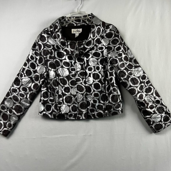 Joseph Ribkoff Jackets & Blazers - Joseph Ribkoff Jacket Womens size 8 Zip Up Shimmer Metallic Cowl Neck